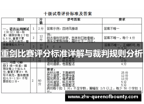 重剑比赛评分标准详解与裁判规则分析